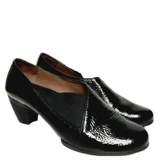 WONDERS Spain Black Patent Leather Heels Sz Eur 40 | US 8.5 - Picture 1 of 13